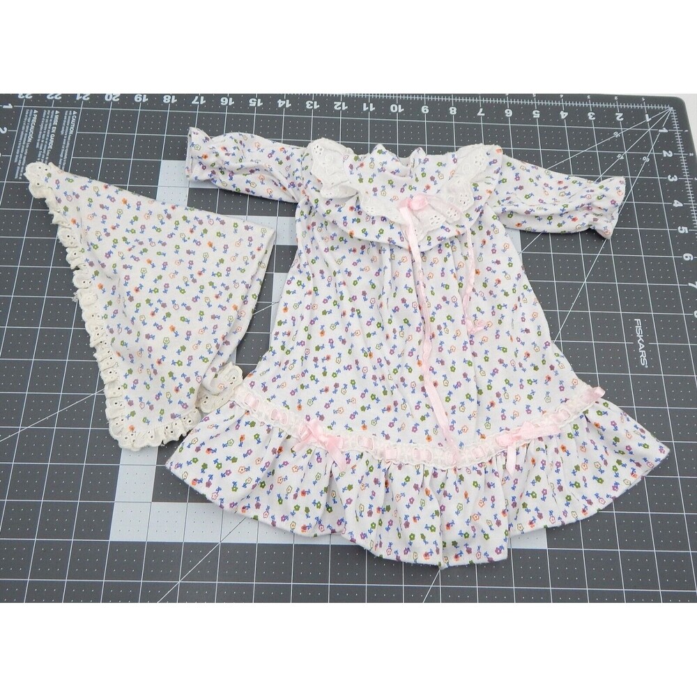 Doll Factory Direct Nightgown Blanket Fits 18 Inch Floral Lace Trim